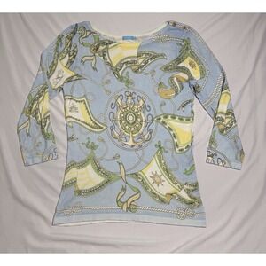 J.Mclaughlin Catalina Cloth Top Ropes Chains Medallions Flags Women's Size Small